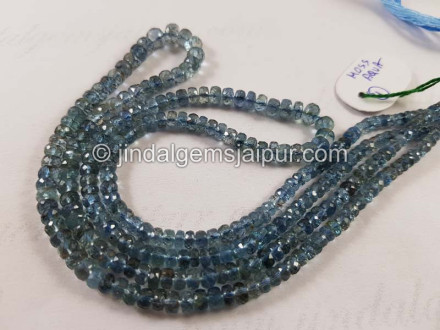 Santa Maria Moss Aquamarine Faceted Roundelle Beads